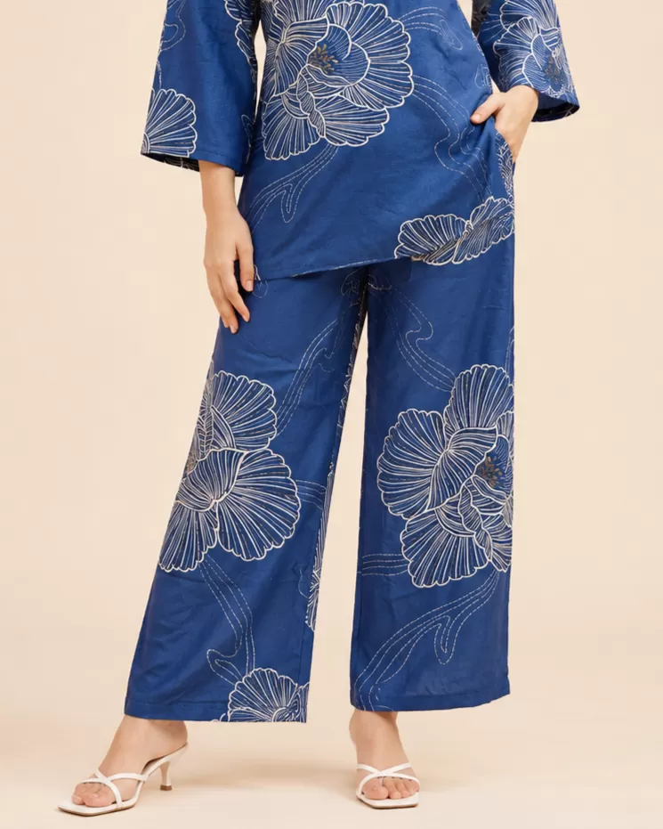 Bindaslook Women Blue Floral Rayon Co-ord Set