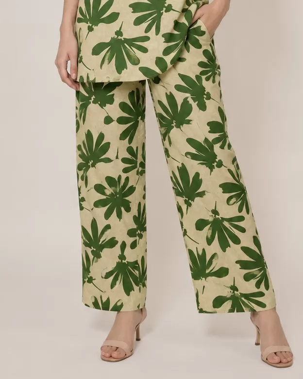 Bindaslook Women Green Floral Printed Cotton Co-ord Set