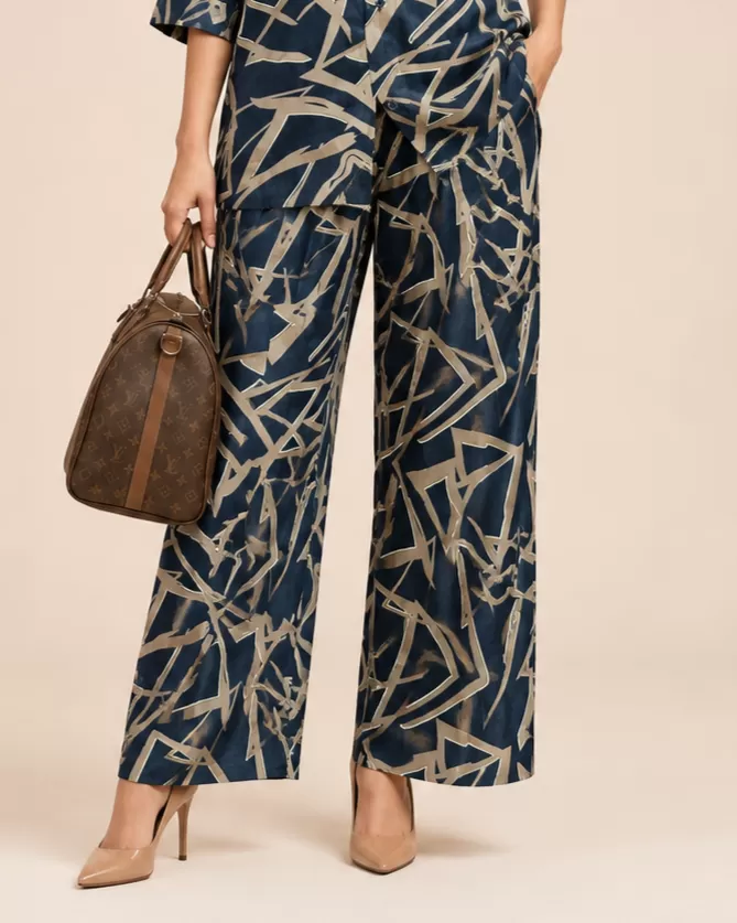 Bindaslook Women Abstract Print Cotton Shirt & Trousers Co-ord Set