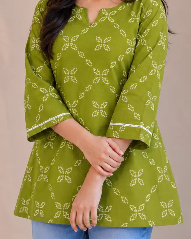 Bindaslook Women Printed Cotton Short Kurtis
