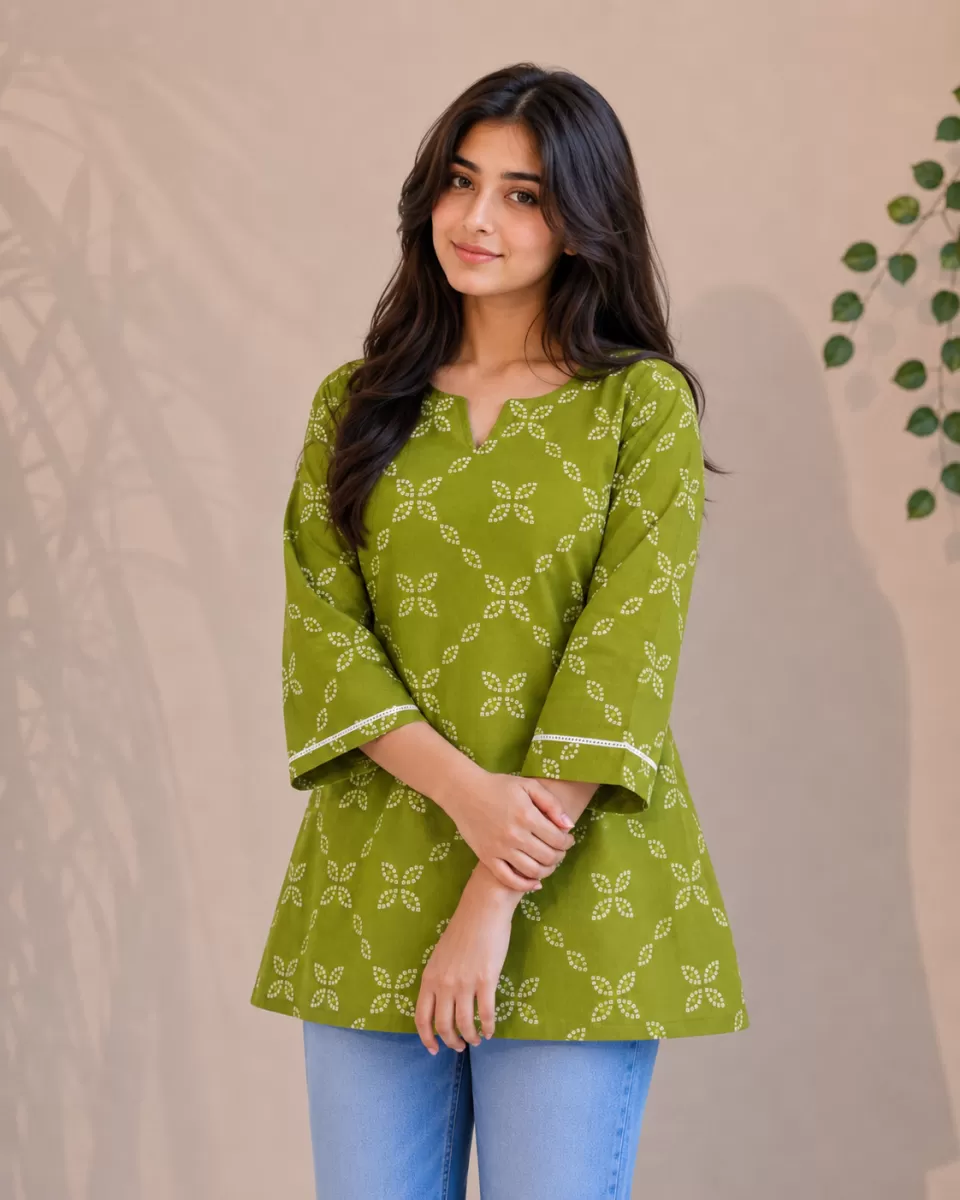 Bindaslook Women Printed Cotton Short Kurtis